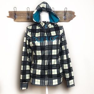Burton Jacket Plaid Snowboarding Fleece Hoodie